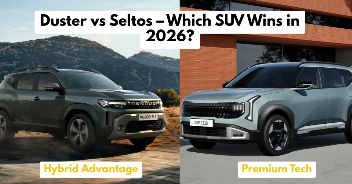 Renault Duster vs Kia Seltos 2026: Price, Mileage, Features Compared